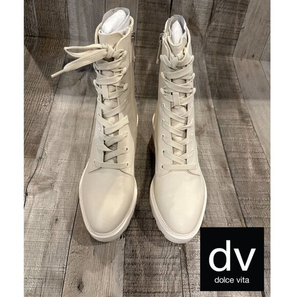 Clear by Dolce Vita | Ivory Leather Lottie Boots | Size 6.5 - Picture 7 of 15